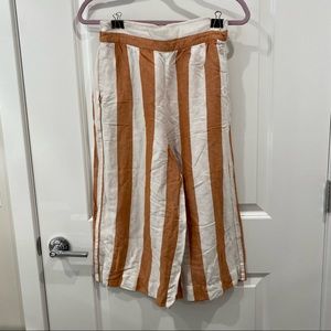 Madewell - Huston Pull-On Crop Pants - Orange & White Stripe - Size S